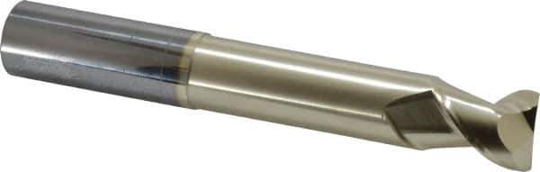 Accupro - 1", 1-1/4" LOC, 1" Shank Diam, 7" OAL, 2 Flute, Solid Carbide Square End Mill - Single End, ZrN Finish, Spiral Flute, 45° Helix, Centercutting, Right Hand Cut, Right Hand Flute - Eagle Tool & Supply