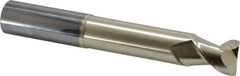 Accupro - 1", 1-1/4" LOC, 1" Shank Diam, 7" OAL, 2 Flute, Solid Carbide Square End Mill - Single End, ZrN Finish, Spiral Flute, 45° Helix, Centercutting, Right Hand Cut, Right Hand Flute - Eagle Tool & Supply