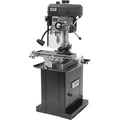 Jet - 1 Phase, 14-1/2" Swing, Step Pulley Mill Drill Machine - 23" Table Length x 7-1/2" Table Width, 14" Longitudinal Travel, 5-1/2" Cross Travel, 12 Spindle Speeds, 1 hp, 115/230 Volts - Eagle Tool & Supply