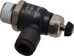 Legris - 3/8" Tube OD x 3/8 Male NPT Compact Meter Out Flow Control Valve - 14.5 to 145 psi, Nylon - Eagle Tool & Supply