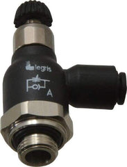 Legris - 4mm Tube OD x 1/8 Male BSPP Compact Meter Out Flow Control Valve - 14.5 to 145 psi, Nylon - Eagle Tool & Supply