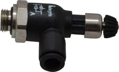 Legris - 6mm Tube OD x 1/8 Male BSPP Compact Meter Out Flow Control Valve - 14.5 to 145 psi, Nylon - Eagle Tool & Supply