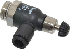 Legris - 6mm Tube OD x 1/4 Male BSPP Compact Meter Out Flow Control Valve - 14.5 to 145 psi, Nylon - Eagle Tool & Supply