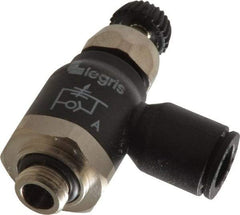 Legris - 8mm Tube OD x 1/8 Male BSPP Compact Meter Out Flow Control Valve - 14.5 to 145 psi, Nylon - Eagle Tool & Supply
