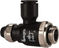 Legris - 10mm Tube OD x 3/8 Male BSPP Compact Meter Out Flow Control Valve - 14.5 to 145 psi, Nylon - Eagle Tool & Supply
