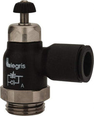 Legris - 12mm Tube OD x 1/2 Male BSPP Compact Meter Out Flow Control Valve - 14.5 to 145 psi, Nylon - Eagle Tool & Supply