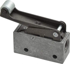 Mead - 3 Way Pilot Air Valve - 1/8" NPT Inlet, Steel Roller - Eagle Tool & Supply