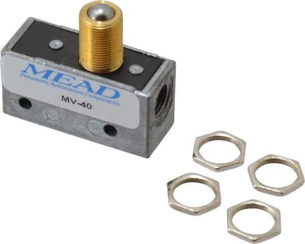 Mead - 3 Way Pilot Air Valve - 1/8" NPT Inlet, Ball Roller - Eagle Tool & Supply