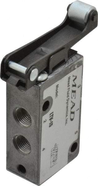 Mead - 4 Way Control Light Touch Valve - 1/8" NPT Inlet, Roller Leaf - Eagle Tool & Supply