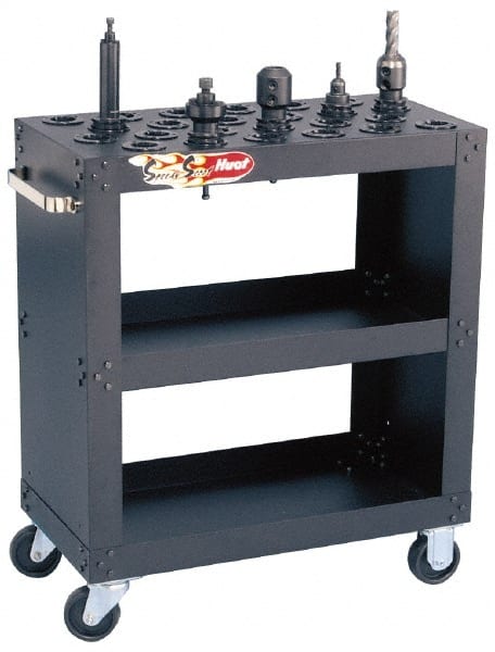 Huot - 24 Tool Capacity, HSK63A Taper Size SpeedyScoot CNC Tool Cart - Eagle Tool & Supply
