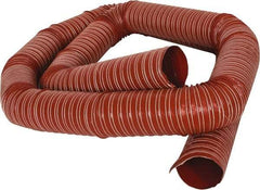 Hi-Tech Duravent - 3" ID, 12 Hg Vac Rating, 30 psi, Fiberglass Vacuum & Duct Hose - 12' Long, Brick Red, 3" Bend Radius, -75 to 500°F (Intermittent to 600) - Eagle Tool & Supply