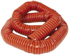 Hi-Tech Duravent - 4" ID, 10 Hg Vac Rating, 26 psi, Fiberglass Vacuum & Duct Hose - 12' Long, Brick Red, 4" Bend Radius, -75 to 500°F (Intermittent to 600) - Eagle Tool & Supply
