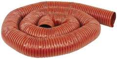 Hi-Tech Duravent - 4" ID, 7 Hg Vac Rating, 13 psi, Fiberglass Vacuum & Duct Hose - 12' Long, Brick Red, 2" Bend Radius, -65 to 450°F (Intermittent to 500) - Eagle Tool & Supply