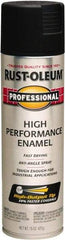 Rust-Oleum - Black, Semi Gloss, Rust Proof Enamel Spray Paint - 14 Sq Ft per Can, 15 oz Container, Use on Multipurpose - Eagle Tool & Supply