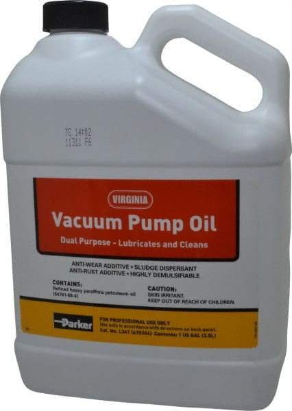 Parker - 1 Gal Container, Mineral Vacuum Pump Oil - ISO 68, 68 cSt at 40°C, 8.85 cSt at 100°C - Eagle Tool & Supply