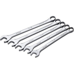 SK - 5 Piece, Combination Wrench Set - Metric System of Measurement, Chrome Finish - Eagle Tool & Supply