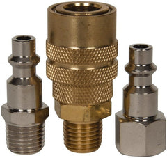 Value Collection - 3 Piece 1/4" Body 1/4 NPT 145 psi Industrial Pneumatic Coupling Plug Set - Eagle Tool & Supply