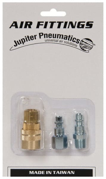 Value Collection - 3 Piece 1/4" Body 1/4 NPT 145 psi Industrial Pneumatic Coupling Plug Set - Eagle Tool & Supply