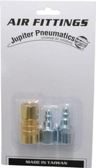 Value Collection - 3 Piece 1/4" Body 3/8 NPT 145 psi Industrial Pneumatic Coupling Plug Set - Eagle Tool & Supply