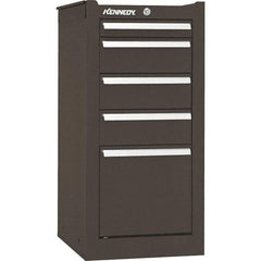 Kennedy - 5 Drawer Brown Side Cabinet - 13-5/8" Wide x 29" High x 20" Deep, Use with 29" Wide Roller Cabinet - Eagle Tool & Supply