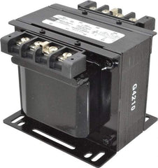 Sola/Hevi-Duty - 1 Phase, 0.2 kVA, Control Transformer - 2 Input, 1 Output Winding, 60, 50/60 at 220 V x 440 V, 50/60 at 230 V x 460 V Hz, 4.79 Inch Deep x 3.89 Inch High, 131°F Temp Rise - Eagle Tool & Supply