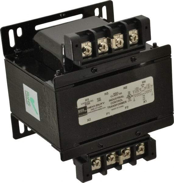 Sola/Hevi-Duty - 1 Phase, 1/4 kVA, Control Transformer - 2 Input, 1 Output Winding, 60, 50/60 at 220 V x 440 V, 50/60 at 230 V x 460 V Hz, 5.21 Inch Deep x 3.89 Inch High, 131°F Temp Rise - Eagle Tool & Supply