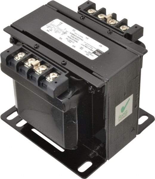 Sola/Hevi-Duty - 1 Phase, 0.35 kVA, Control Transformer - 2 Input, 1 Output Winding, 60, 50/60 at 220 V x 440 V, 50/60 at 230 V x 460 V Hz, 5.53 Inch Deep x 4.53 Inch High, 131°F Temp Rise - Eagle Tool & Supply