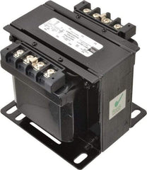 Sola/Hevi-Duty - 1 Phase, 0.35 kVA, Control Transformer - 2 Input, 1 Output Winding, 60, 50/60 at 220 V x 440 V, 50/60 at 230 V x 460 V Hz, 5.53 Inch Deep x 4.53 Inch High, 131°F Temp Rise - Eagle Tool & Supply