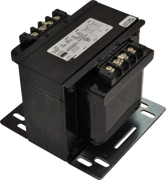 Sola/Hevi-Duty - 1 Phase, 0.75 kVA, Control Transformer - 2 Input, 1 Output Winding, 60, 50/60 at 220 V x 440 V, 50/60 at 230 V x 460 V Hz, 6.93 Inch Deep x 5.56 Inch High, 131°F Temp Rise - Eagle Tool & Supply