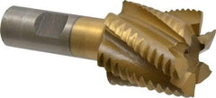 Interstate - 1-1/2" Diam, Coarse Pitch, 1-1/2" LOC, 6 Flute Cobalt Roughing Square End Mill - TiN Finish, 3-3/4" OAL, 3/4" Shank Diam, Single End - Eagle Tool & Supply