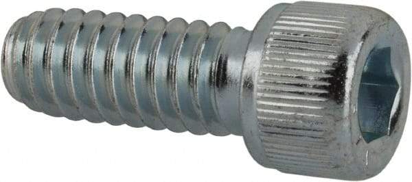 Value Collection - 1/4-20 UNC Hex Socket Drive, Socket Cap Screw - Alloy Steel, Zinc-Plated Finish, Fully Threaded, 5/8" Length Under Head - Eagle Tool & Supply