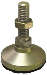 Gibraltar - 1-8 Bolt Thread, Studded Pivotal Stud Mount Leveling Pad & Mount - 15,000 Max Lb Capacity, 4" Base Diam - Eagle Tool & Supply