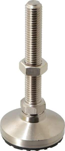 Gibraltar - 5/8-11 Bolt Thread, Studded Pivotal Stud Mount Leveling Pad & Mount - 6,000 Max Lb Capacity, 2-1/2" Base Diam - Eagle Tool & Supply