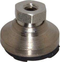Gibraltar - 750 Lb Capacity, 1/4-20 Thread, 11/16" OAL, Steel Stud, Tapped Pivotal Socket Mount Leveling Pad - 1" Base Diam, Steel Pad, 1/2" Hex - Eagle Tool & Supply