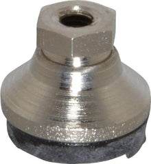Gibraltar - 525 Lb Capacity, 10-32 Thread, 1/2" OAL, Steel Stud, Tapped Pivotal Socket Mount Leveling Pad - 3/4" Base Diam, Steel Pad, 3/8" Hex - Eagle Tool & Supply