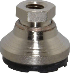 Gibraltar - 2800 Lb Capacity, 3/8-16 Thread, 7/8" OAL, Steel Stud, Tapped Pivotal Socket Mount Leveling Pad - 1-1/4" Base Diam, Steel Pad, 5/8" Hex - Eagle Tool & Supply