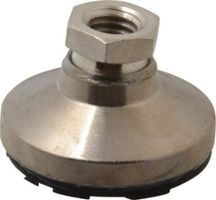 Gibraltar - 3750 Lb Capacity, 1/2-13 Thread, 1-1/8" OAL, Steel Stud, Tapped Pivotal Socket Mount Leveling Pad - 1-7/8" Base Diam, Steel Pad, 3/4" Hex - Eagle Tool & Supply