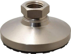 Gibraltar - 15000 Lb Capacity, 1-8 Thread, 1-7/8" OAL, Steel Stud, Tapped Pivotal Socket Mount Leveling Pad - 4" Base Diam, Steel Pad, 1-3/8" Hex - Eagle Tool & Supply