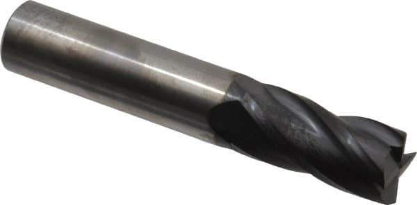 SGS - 5/8", 1-1/4" LOC, 5/8" Shank Diam, 3-1/2" OAL, 4 Flute, Solid Carbide Square End Mill - Single End, AlTiN Finish, Spiral Flute, 30° Helix, Centercutting, Right Hand Cut, Right Hand Flute, Series 1 - Eagle Tool & Supply