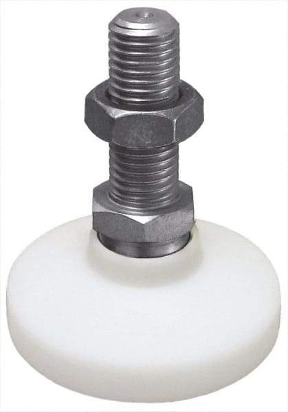 Gibraltar - 1/4-20 Bolt Thread, Studded Pivotal Stud Mount Leveling Pad & Mount - 200 Max Lb Capacity, 1" Base Diam - Eagle Tool & Supply