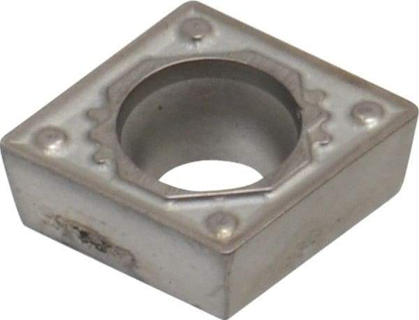 Kyocera - CCMT32.51 HQ Grade TN60 Cermet Turning Insert - TiCN/NbC Finish, 80° Diamond, 3/8" Inscr Circle, 5/32" Thick, 1/64" Corner Radius - Eagle Tool & Supply