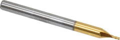 Atrax - 1/32", 3/32" LOC, 1/8" Shank Diam, 1-1/2" OAL, 4 Flute, Solid Carbide Square End Mill - Single End, TiN Finish, Spiral Flute, 30° Helix, Centercutting, Right Hand Cut - Eagle Tool & Supply