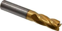 Atrax - 7/16", 1" LOC, 7/16" Shank Diam, 2-3/4" OAL, 4 Flute, Solid Carbide Square End Mill - Single End, TiN Finish, Spiral Flute, 30° Helix, Centercutting, Right Hand Cut - Eagle Tool & Supply