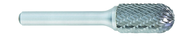 SC-3 -- 3/8 x 3/4 LOC x 1/4 Shank x 2 OAL Cylindrical Ball Nose Carbide Medium Tough Cut Burr - Eagle Tool & Supply