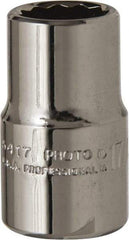 Proto - 17/32", 1/2" Drive, Standard Hand Socket - 12 Points, 1-31/64" OAL, Alloy Steel, Chrome Finish - Eagle Tool & Supply