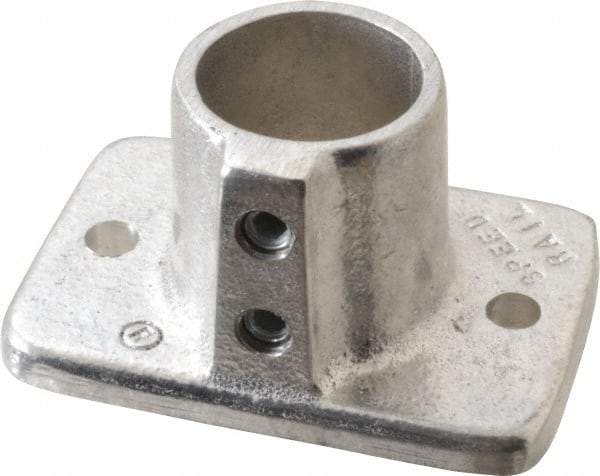 Hollaender - 1" Pipe, Base Flange, Aluminum Alloy Flange Pipe Rail Fitting - Bright Finish - Eagle Tool & Supply