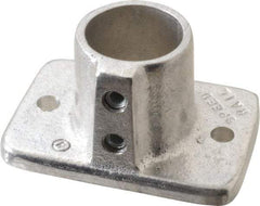 Hollaender - 1" Pipe, Base Flange, Aluminum Alloy Flange Pipe Rail Fitting - Bright Finish - Eagle Tool & Supply