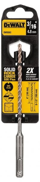 DeWALT - 3/16" Diam, SDS-Plus Shank, Carbide-Tipped Rotary & Hammer Drill Bit - Eagle Tool & Supply