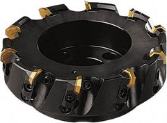 Seco - 172mm Cut Diam, 40mm Arbor Hole, 5mm Max Depth of Cut, 43° Indexable Chamfer & Angle Face Mill - 10 Inserts, OF.. 0704 Insert, Right Hand Cut, 10 Flutes, Series OctoMill - Eagle Tool & Supply