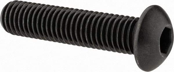 Value Collection - 1/2-13 UNC Hex Socket Drive, Button Screw - Alloy Steel, Black Oxide Finish, Fully Threaded, 2-1/4" Length Under Head - Eagle Tool & Supply